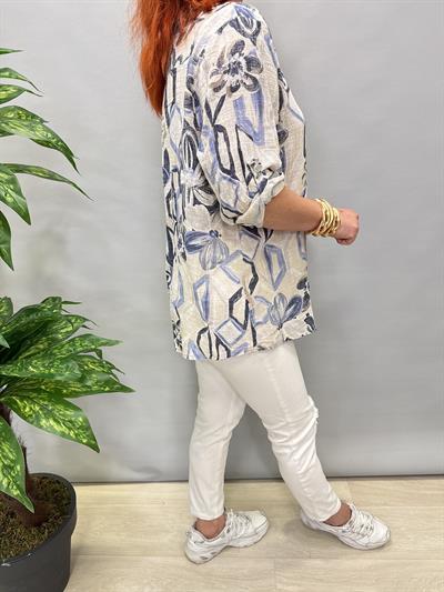 BLZ 7560 İTALYAN PAMUKLU BLUZ TAŞ