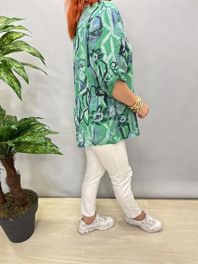 BLZ 7560 İTALYAN PAMUKLU BLUZ YEŞİL