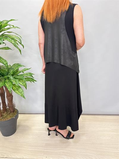 7713 3lü Tasarım Elbise Sİyah 