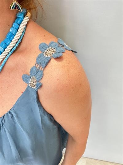 7730 Italyan Astarı Esnek Bluz Mavi