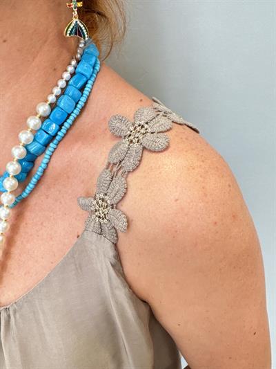 7730 Italyan Astarı Esnek Bluz Vizon