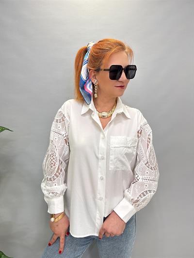 7745 DANTEL DETAY GÖMLEK EKRU