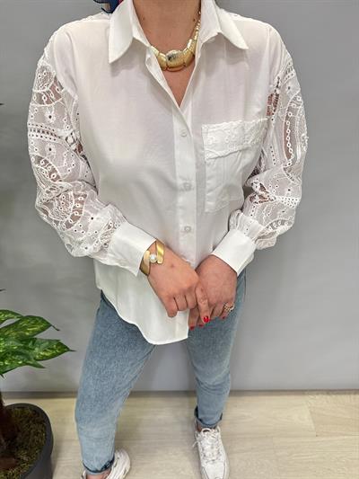 7745 DANTEL DETAY GÖMLEK EKRU