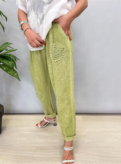 7746 Italyan Pamuklu Pantolon Yeşil