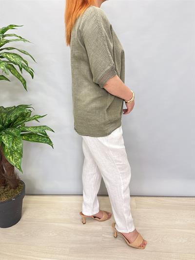 PMK 7780 Pamuklu Bluz Haki