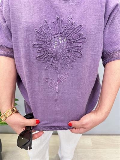 PMK 7780 Pamuklu Bluz Mor