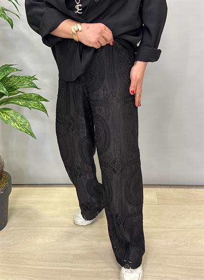 7782 FİSTO DETAY İÇ ASTARLI PANTOLON SİYAH