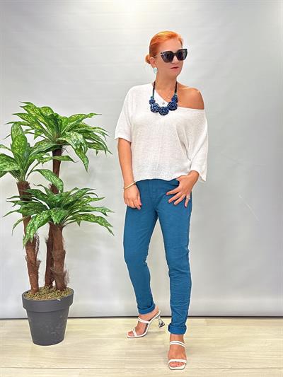 7785 Italyan Full Likralı Pantolon Petrol