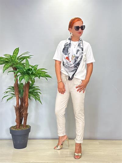 7785 Italyan Full Likralı Pantolon Taş