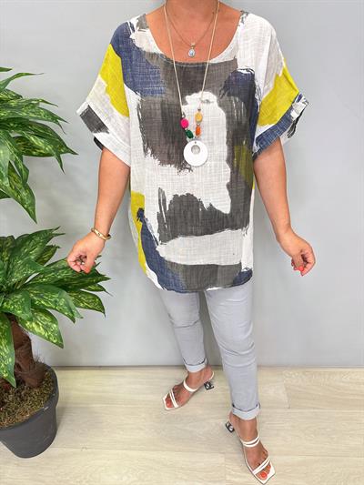 7789 Italyan Pamuklu  Bluz (Kolye Hediyeli) 