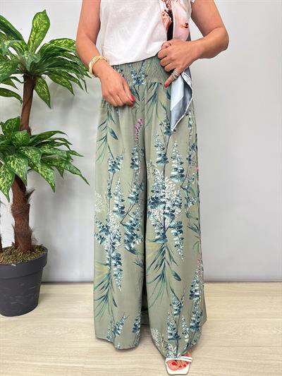 8001 Italyan Desenli Pantolon Yeşil