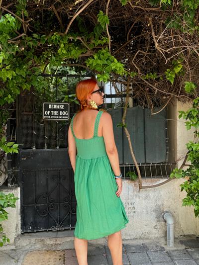 8020 PREMIUM  İTALYAN  TASARIM FİSTO ELBİSE 42 BEDENE KADAR UYUMLUDUR YEŞİL boyum 1.64