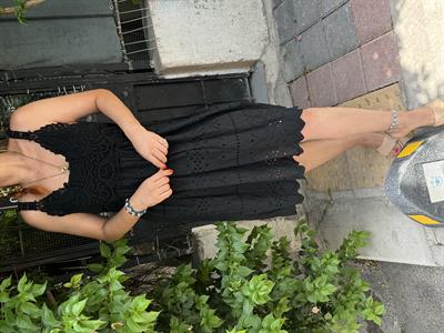 8020 PREMIUM İTALYAN  TASARIM FİSTO ELBİSE 42 BEDENE KADAR UYUMLUDUR  SİYAH boyum 1.64