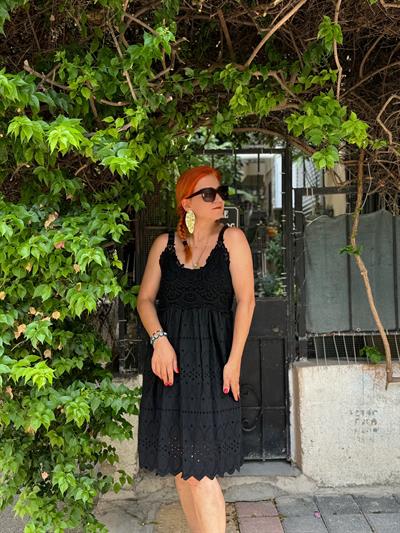 8020 PREMIUM İTALYAN  TASARIM FİSTO ELBİSE 42 BEDENE KADAR UYUMLUDUR  SİYAH boyum 1.64