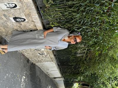 8040 PREMIUM İTALYAN PAMUKLU CEP DETAY KAPŞONLU ELBİSE 44 BEDENE KADAR UYUMLUDUR GRİ boyum 1.64