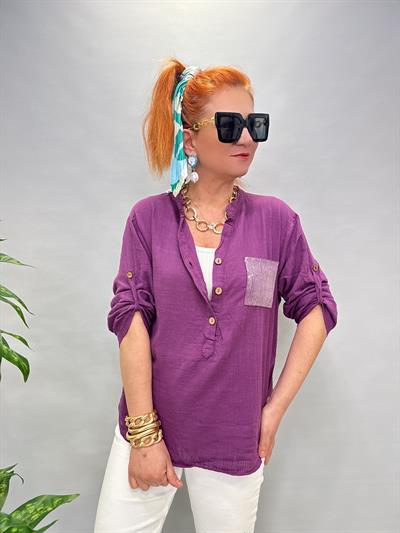 BYZ MNS 8045 PAMUKLU BLUZ MOR