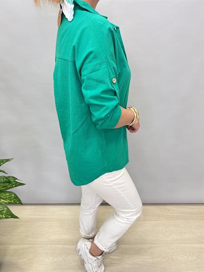 BYZ MNS 8045 PAMUKLU BLUZ YEŞİLİN TONU