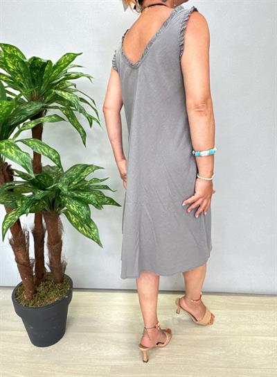 8052 Pamuklu Elbise Gri