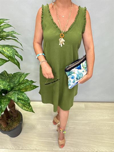 8052 Pamuklu Elbise Yeşil