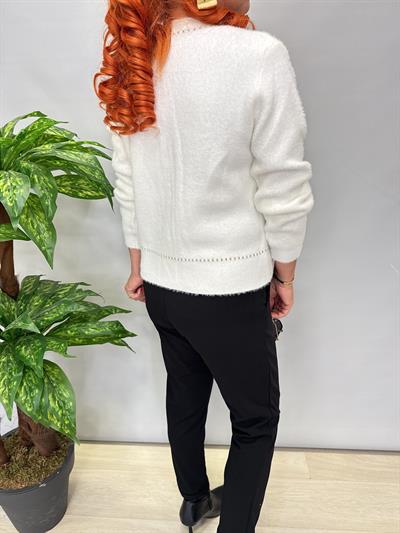 8059 Angora Hırka/Ceket Beyaz