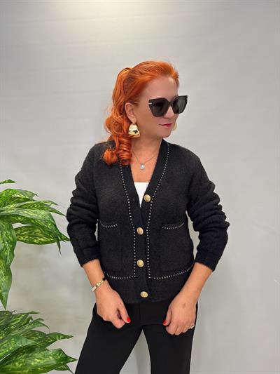 8059 Angora Hırka/Ceket Siyah