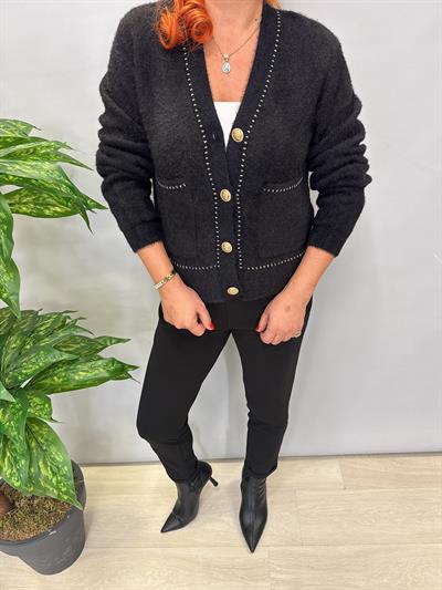 8059 Angora Hırka/Ceket Siyah
