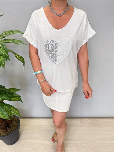 8210 Italyan Likralı Pamuklu Bluz Beyaz