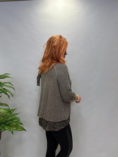 83643 İTALYAN FULARLI TRİKO KAHVE 46 BEDENE KADAR UYUMLU