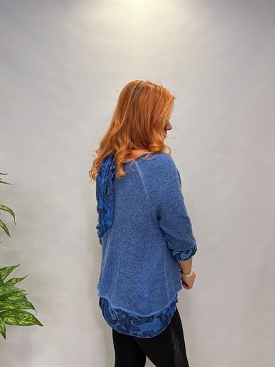 83643 İTALYAN FULARLI TRİKO MAVİ  46 BEDENE KADAR UYUMLU