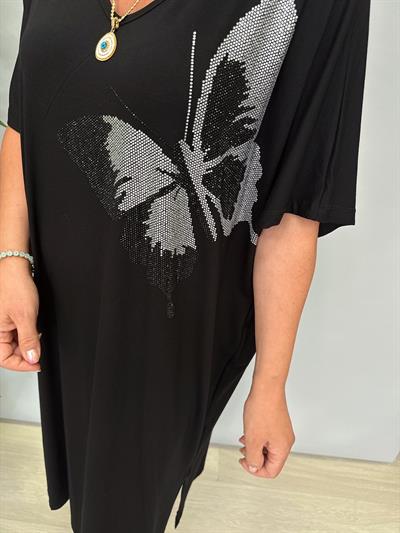 8452 Salaş Model Elbise Siyah