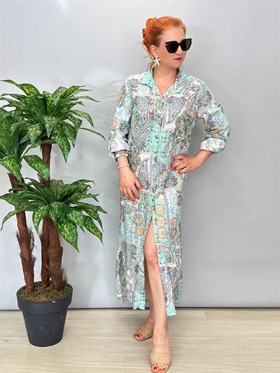 8510 Italyan Fİsto Detay Elbise 