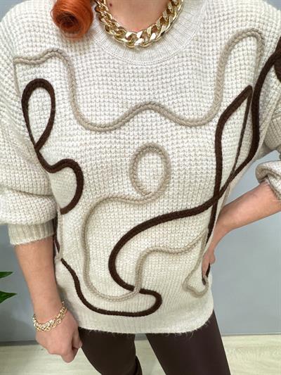 8545 Italyan Örgü Detay Tasarım Kazak Taş