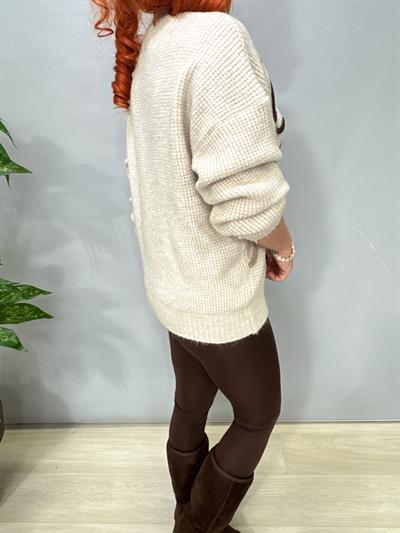 8545 Italyan Örgü Detay Tasarım Kazak Taş