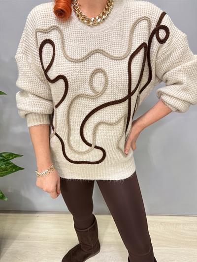 8545 Italyan Örgü Detay Tasarım Kazak Taş