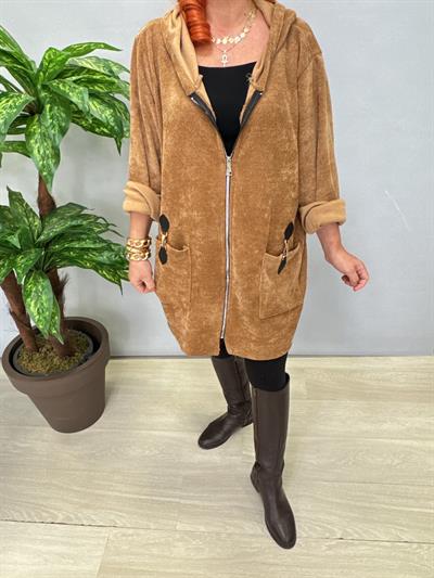 8668 Şönil Kadife Ceket Camel