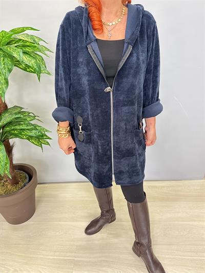 8668 Şönil Kadife Ceket Lacivert