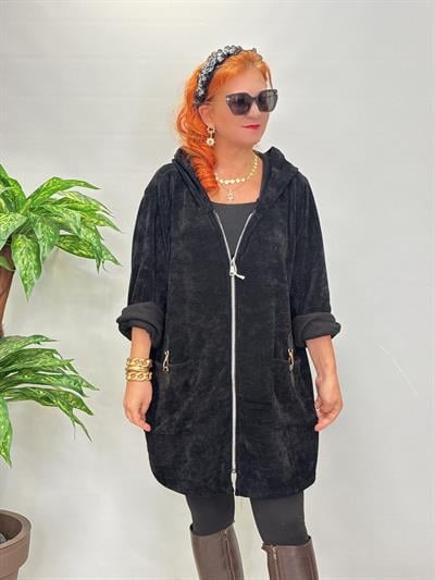 8668 Şönil Kadife Ceket Siyah