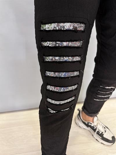 8715 İTALYAN PAYET PANTOLON SİYAH 40-48 BEDEN ARASI UYGUNDUR