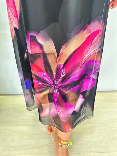 8822 Italyan İpek Elbise Siyah