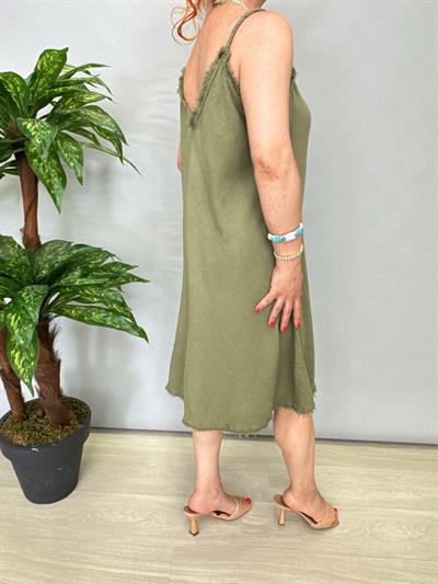 8823 Pamuklu Elbise Haki