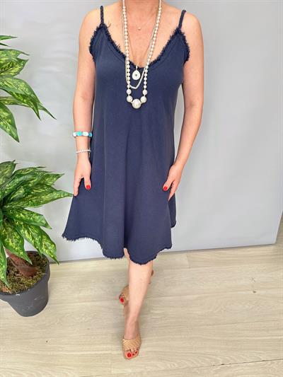 8823 Pamuklu Elbise Lacivert