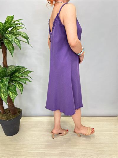 8823 Pamuklu Elbise Mor