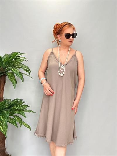 8823 Pamuklu Elbise Vizon