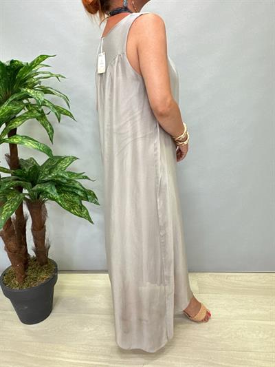 8824 Italyan İpek Elbise Gri