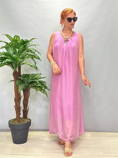 8824 Italyan İpek Elbise Leylak