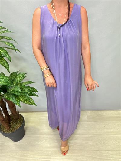 8824 Italyan İpek Elbise Mor