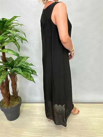 8824 Italyan İpek Elbise Siyah