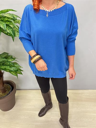 8865 Angora Triko Bluz Mavi