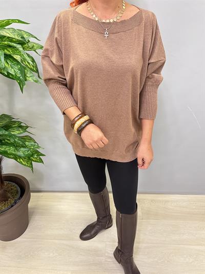 8865 Angora Triko Bluz Vizon 