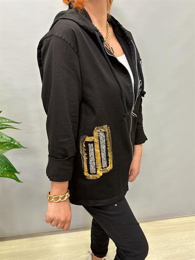 8877 İTALYAN PAYET DETAY LİKRALI CEKET SİYAH (TAKIM DEĞİLİDİR)